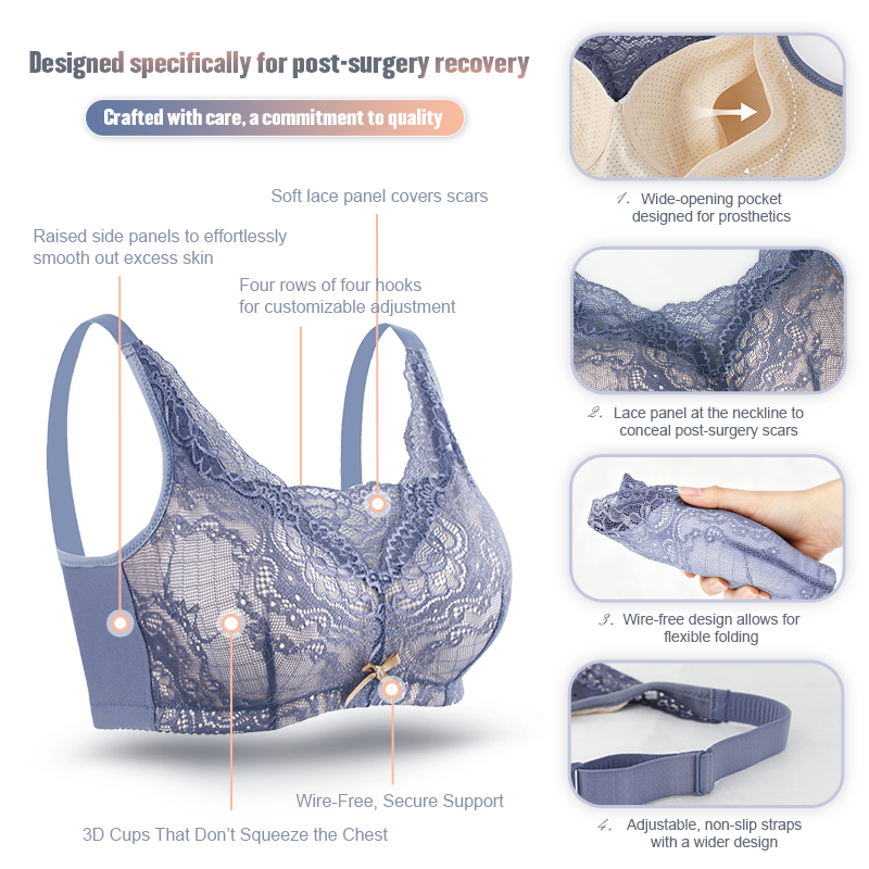 Post breast surgery bra, power - Mastectomy Bra Pocket reseña y precio