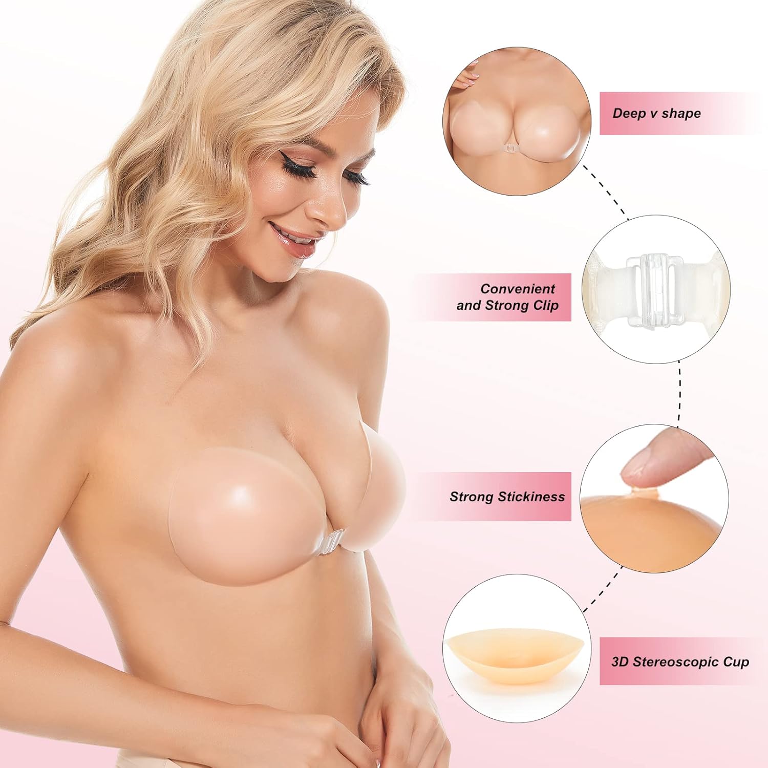 Sticky Bra Push Up Adhesive Br - Strapless Bra Adhesive reseña y precio