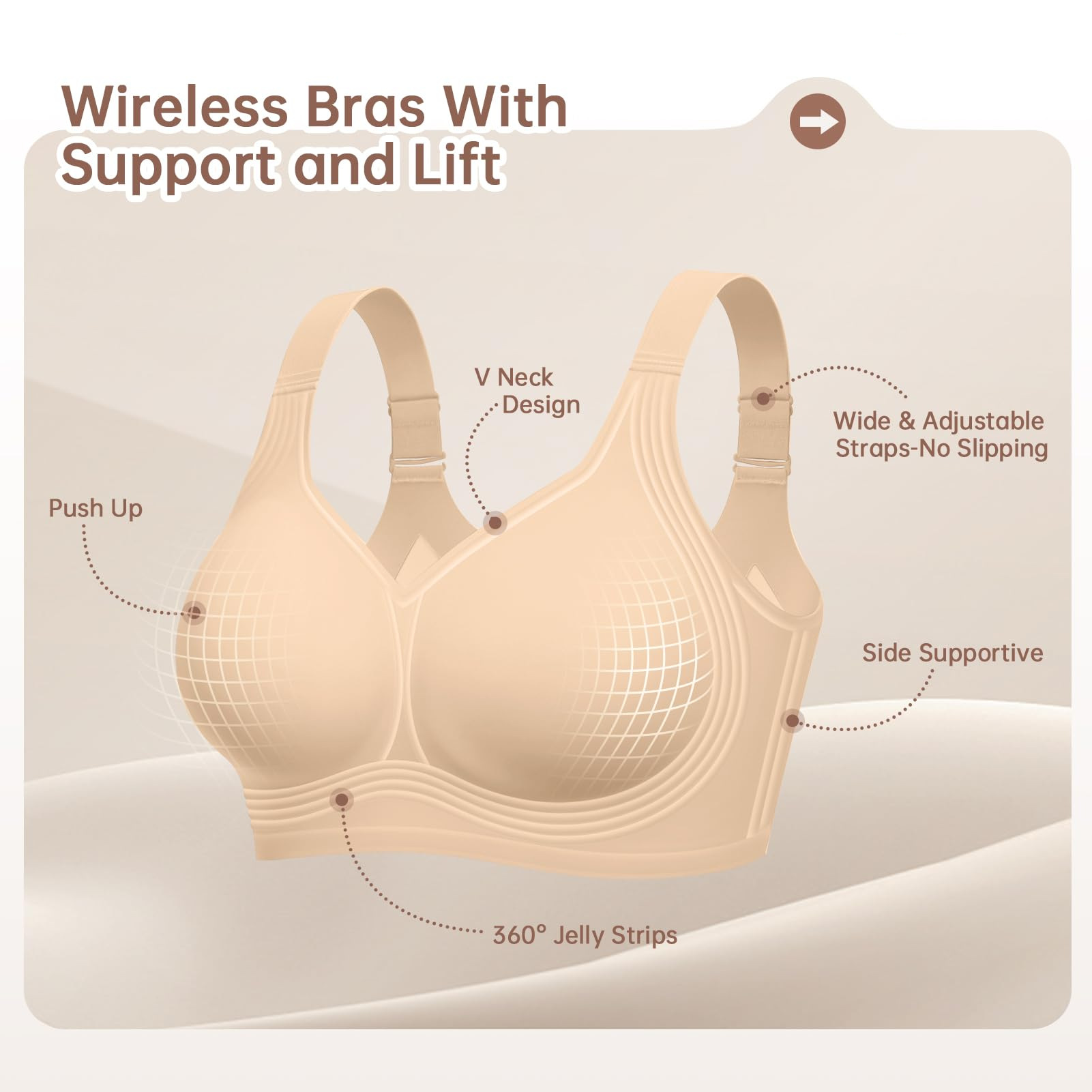 Plus Size Wireless Bra for Wom - Full Coverage Bra reseña y precio