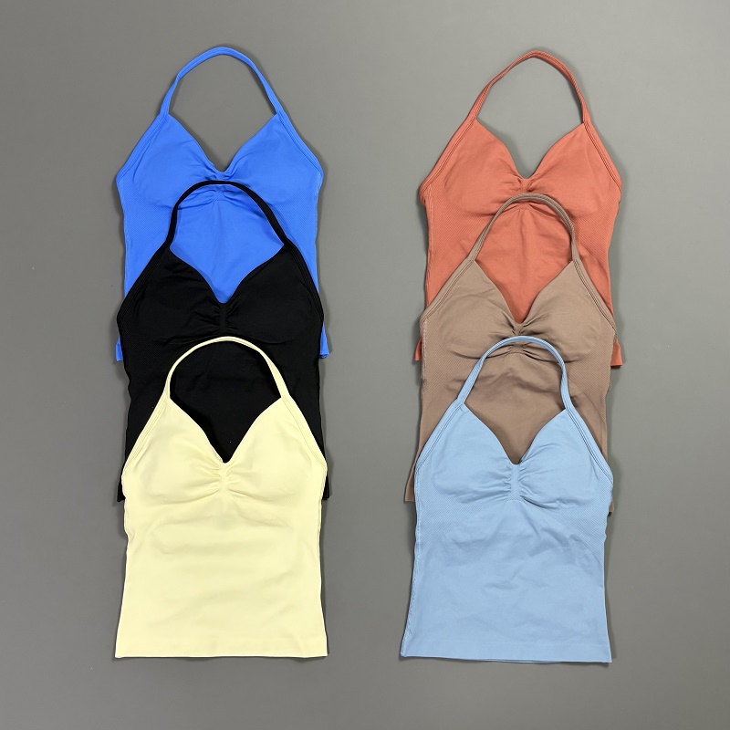 Sports Tank Top Women Halter V - T Shirt Bra Seamless reseña y precio