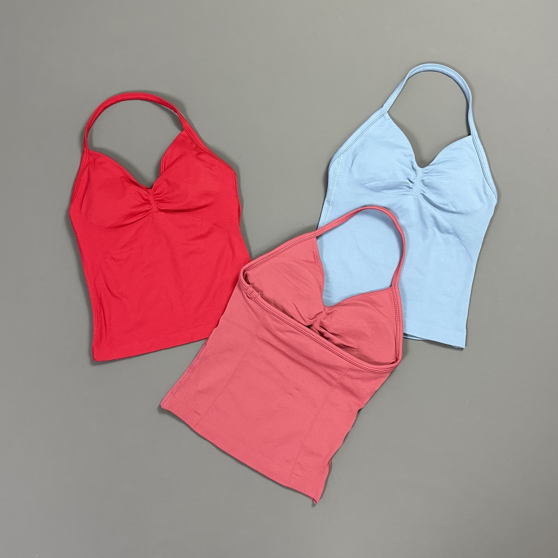 Sports Tank Top Women Halter V - T Shirt Bra Seamless reseña y precio