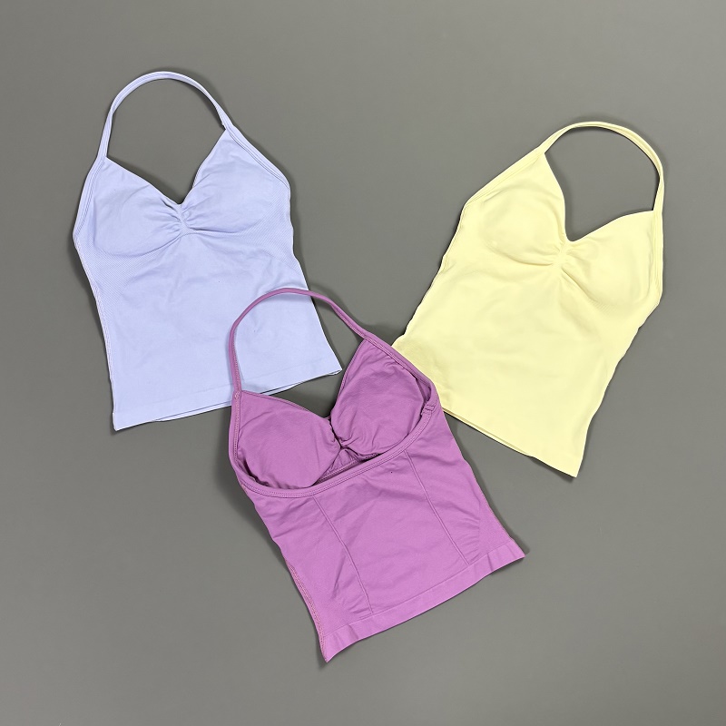 Sports Tank Top Women Halter V - T Shirt Bra Seamless reseña y precio