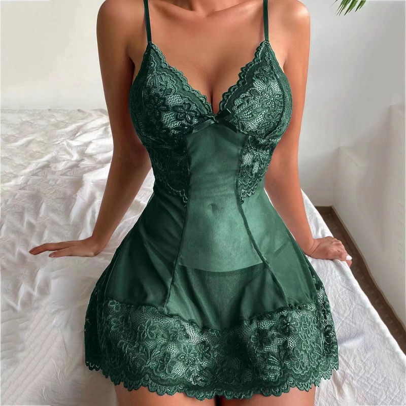 Sensual Lace & Tulle Sleepwear - Lace Bralette Set reseña y precio