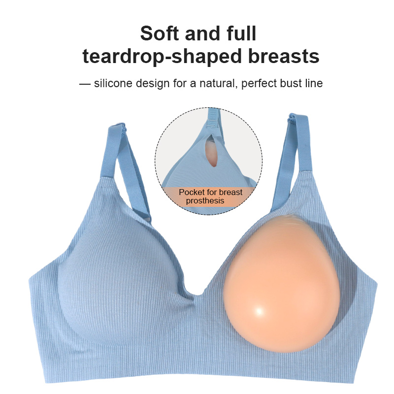 Silicone Breast Mastectomy Bra - Mastectomy Bra Pocket reseña y precio