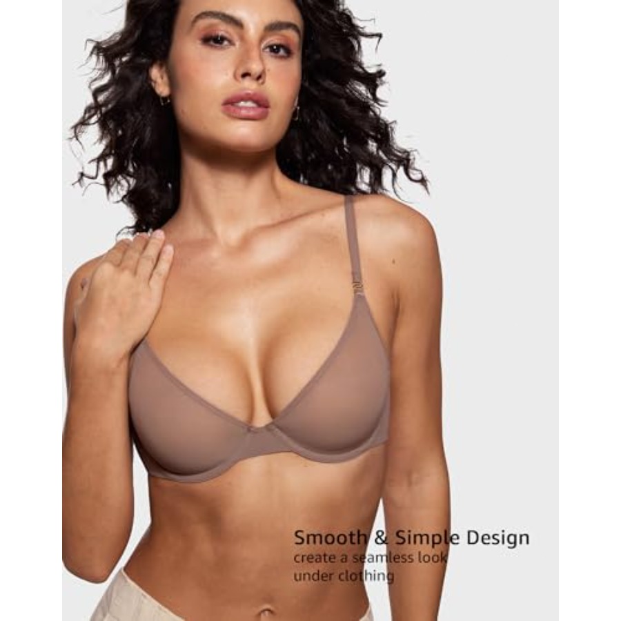 Women's Cosnufy Sheer Balconet - Demi Bra Balconette reseña y precio