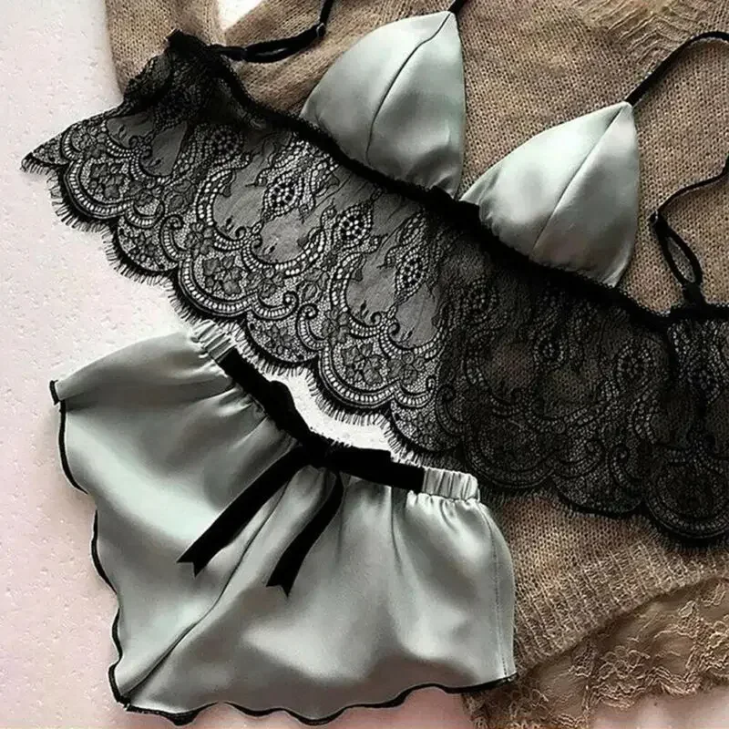 Women's Underwear Sexy Silk Sa - Lace Bralette Set reseña y precio