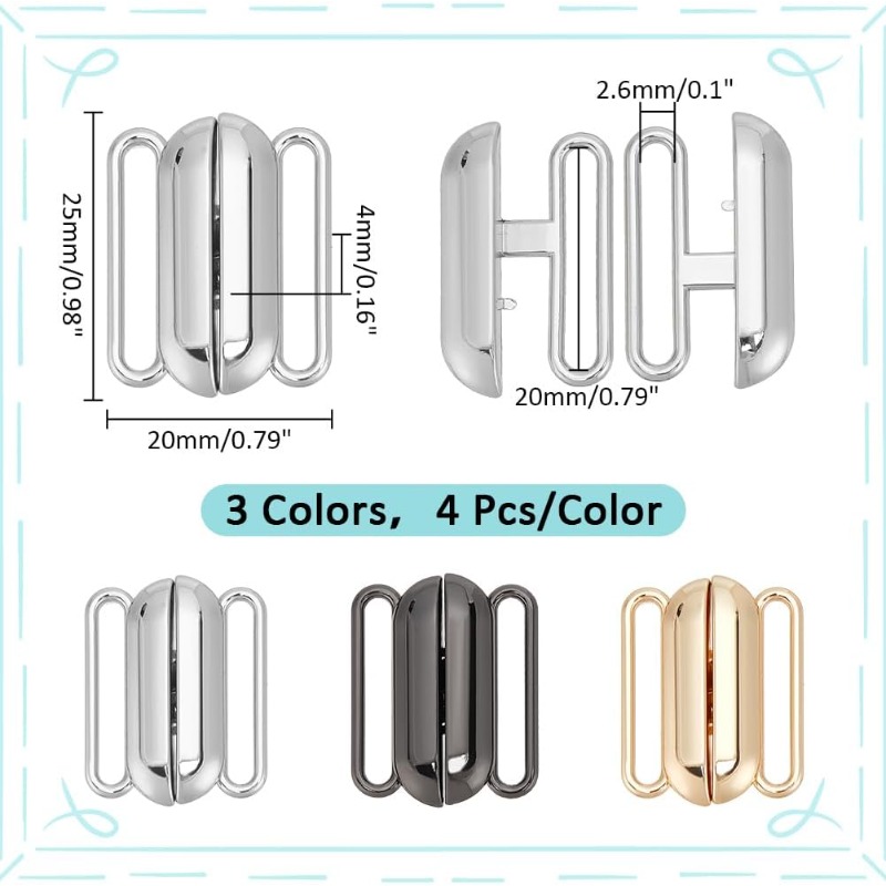 12 Sets 3 Colors Front Closing - Nursing Bra Clip reseña y precio