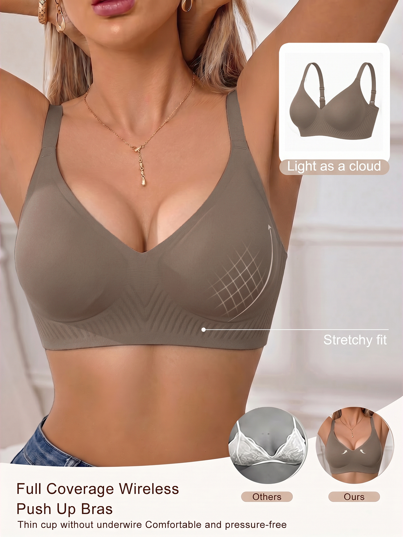 Full Coverage Push Up Jelly Su - Full Coverage Bra reseña y precio