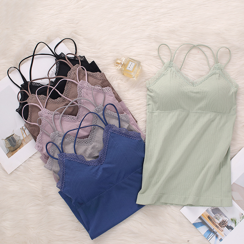 Women Padded Tank Top Seamless - T Shirt Bra Seamless reseña y precio