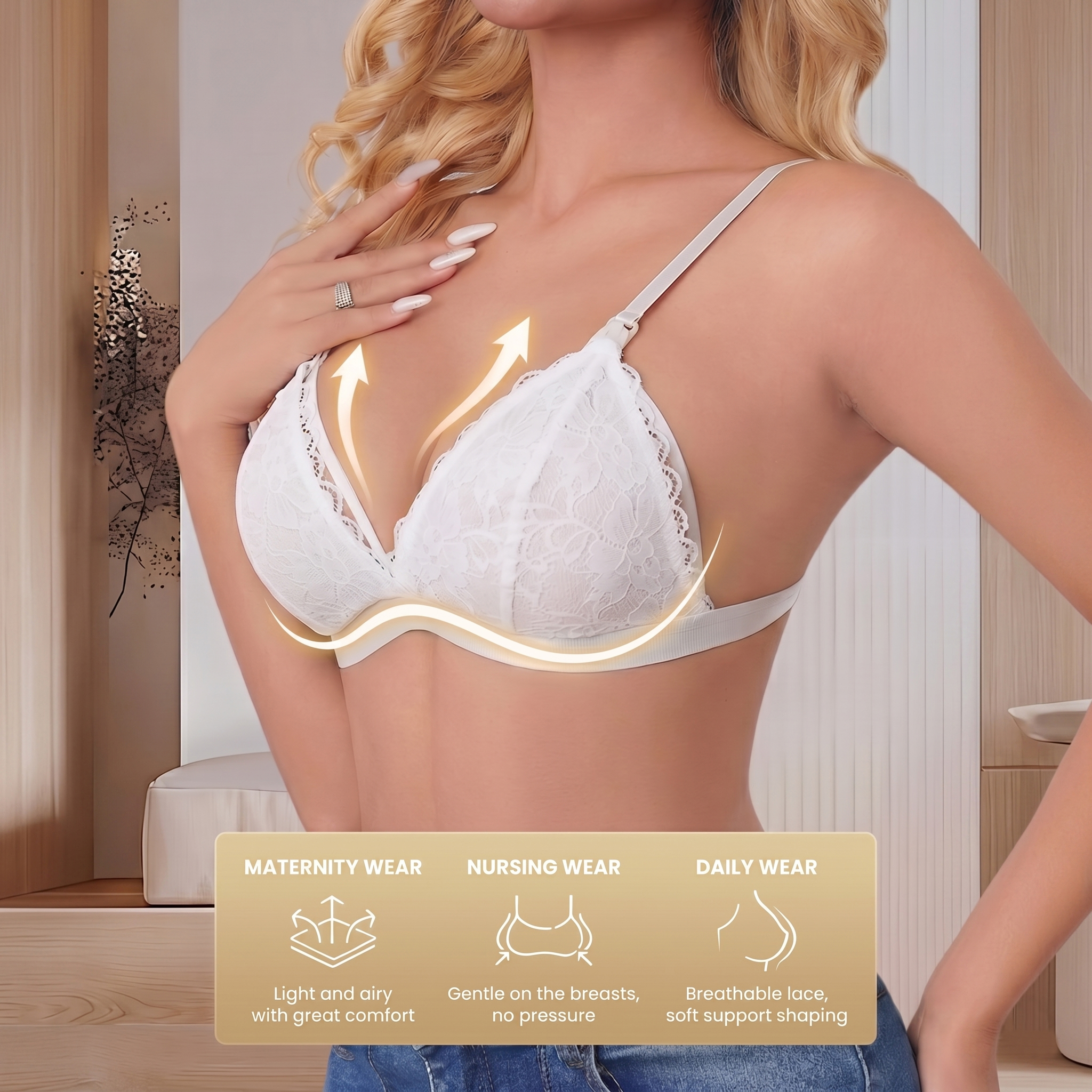Women's White Lace Maternity N - Nursing Bra Clip reseña y precio