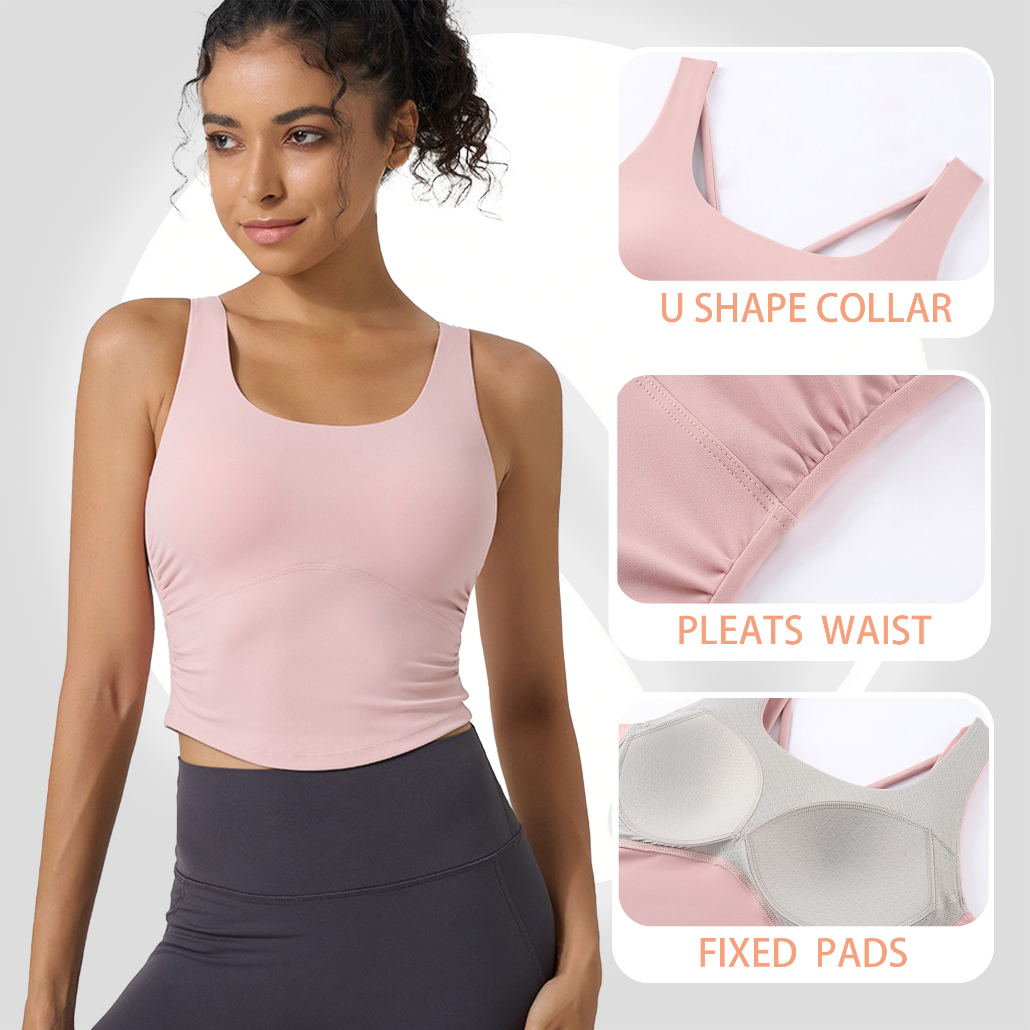 Women's Fixed Cup Yoga Sports  - Sports Bra Racerback reseña y precio