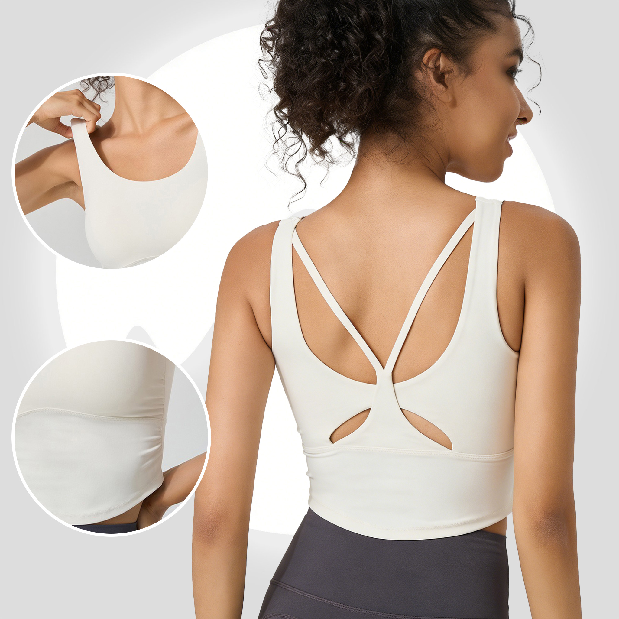 Women's Fixed Cup Yoga Sports  - Sports Bra Racerback reseña y precio