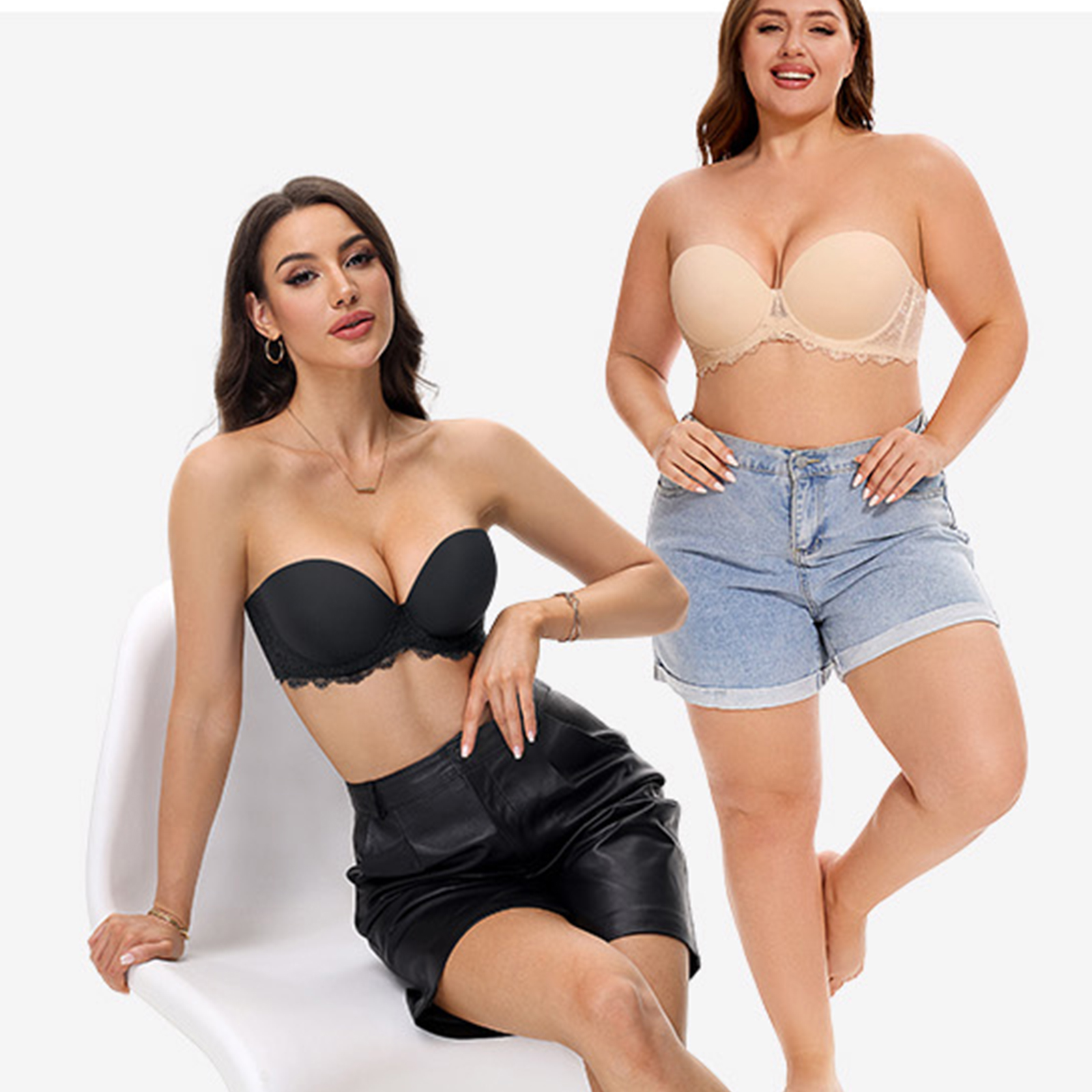 New Plus Size Sexy Strapless P - Convertible Bra Multiway reseña y precio