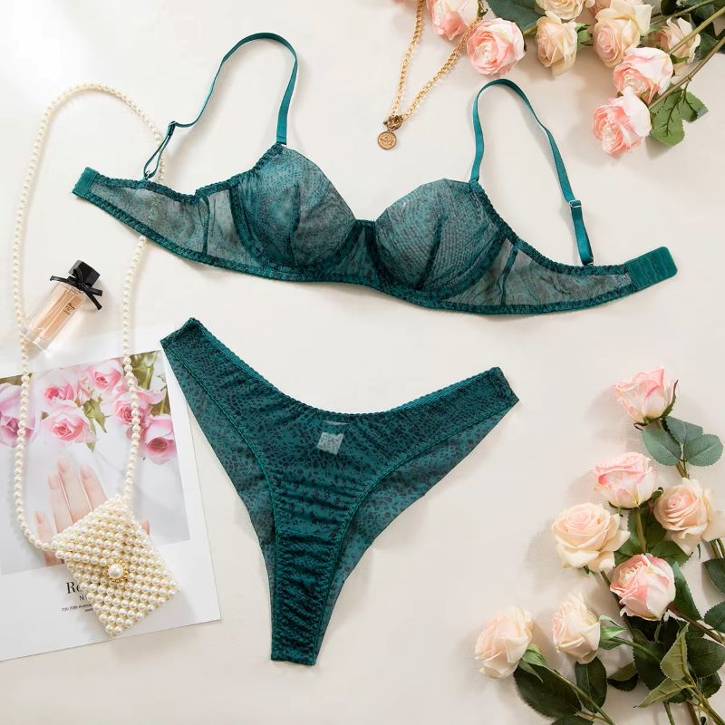 2pcs/Set Woman Lingerie Gather - Sheer Mesh Bra reseña y precio