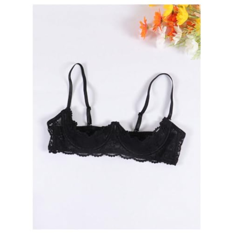 OYOANGLE Women's 1/4 Cup Lace  - Demi Bra Balconette reseña y precio