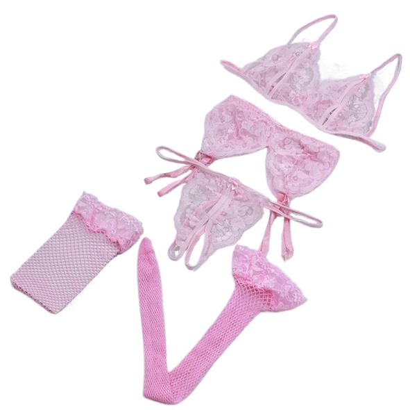 Lace Women Lingerie Set 4 Pcs  - Lace Bralette Set reseña y precio