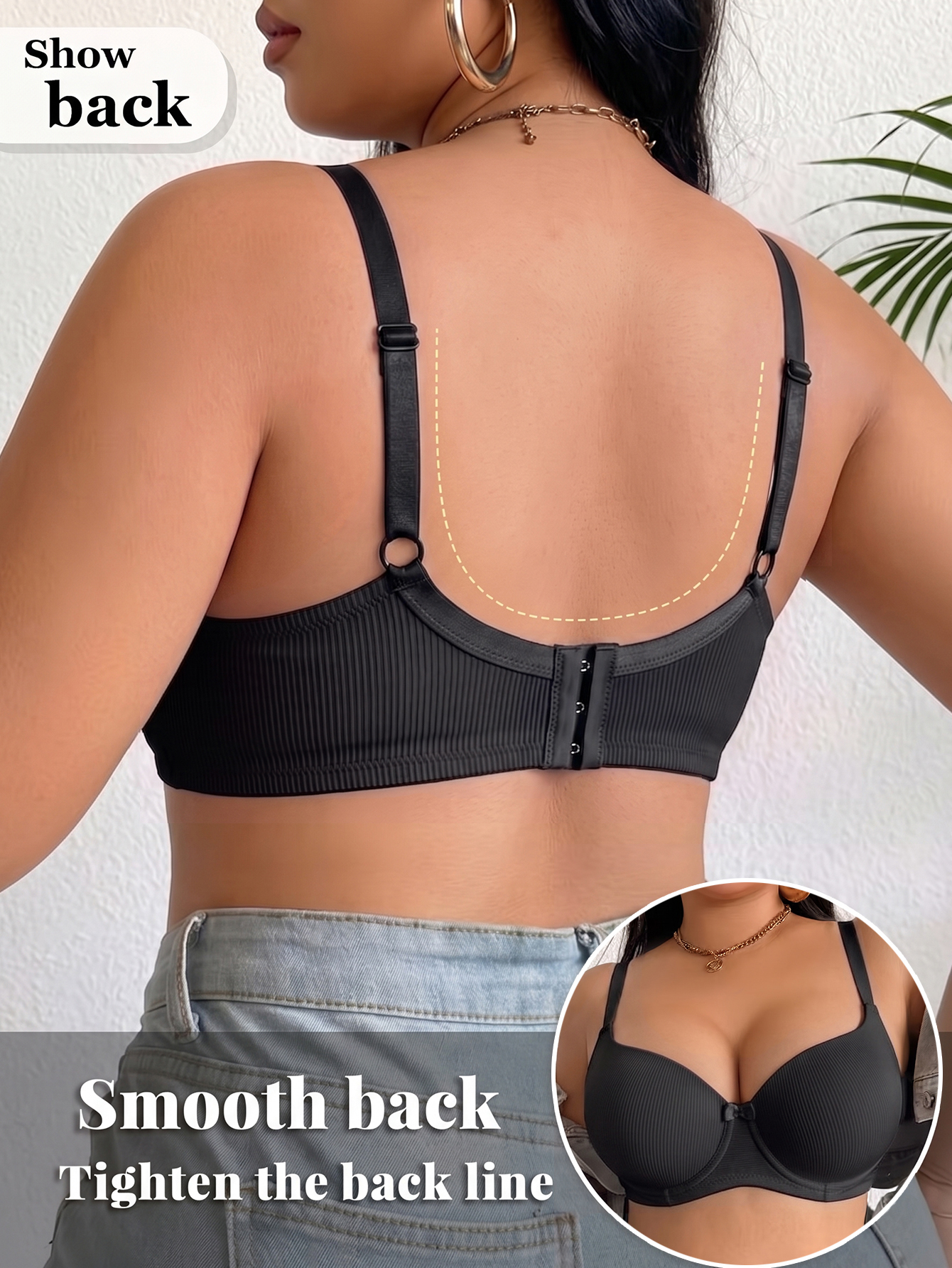 Plus Size Ribbed Women Bra Thi - Minimizer Bra Women reseña y precio